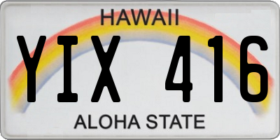 HI license plate YIX416