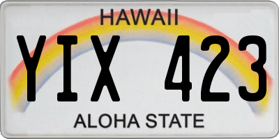 HI license plate YIX423