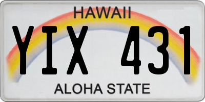 HI license plate YIX431