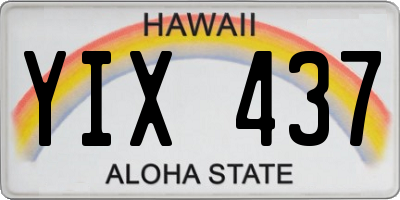 HI license plate YIX437