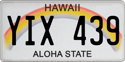 HI license plate YIX439