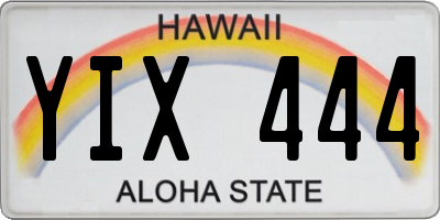 HI license plate YIX444