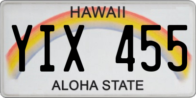HI license plate YIX455