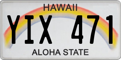 HI license plate YIX471