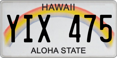 HI license plate YIX475