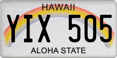 HI license plate YIX505
