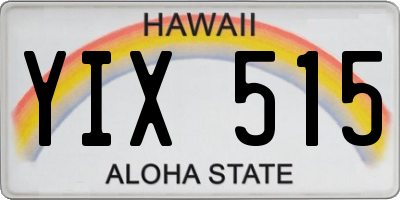 HI license plate YIX515