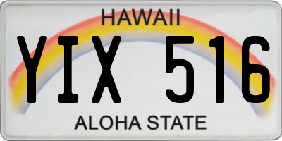 HI license plate YIX516