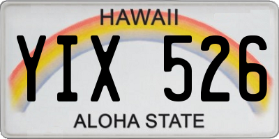 HI license plate YIX526