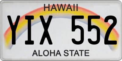 HI license plate YIX552