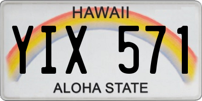 HI license plate YIX571