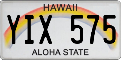 HI license plate YIX575
