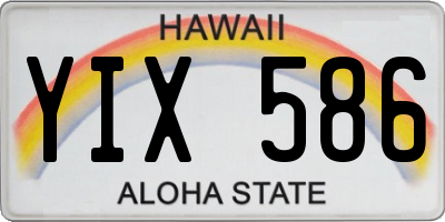 HI license plate YIX586