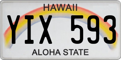 HI license plate YIX593