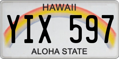 HI license plate YIX597