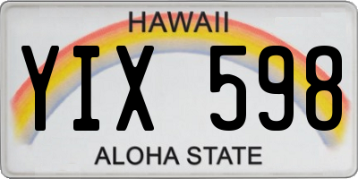 HI license plate YIX598