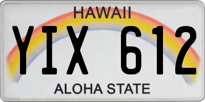 HI license plate YIX612