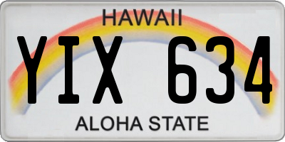 HI license plate YIX634