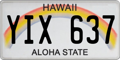 HI license plate YIX637