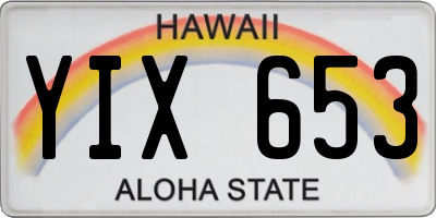 HI license plate YIX653
