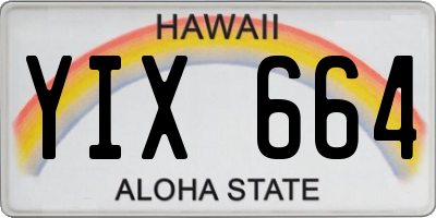 HI license plate YIX664