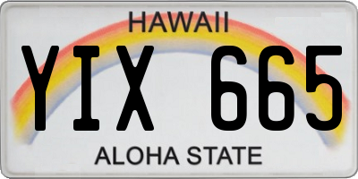 HI license plate YIX665