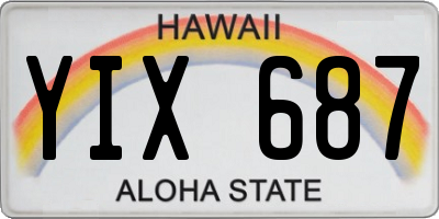HI license plate YIX687