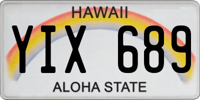 HI license plate YIX689