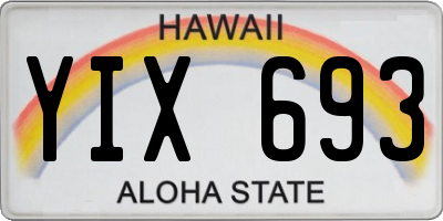 HI license plate YIX693