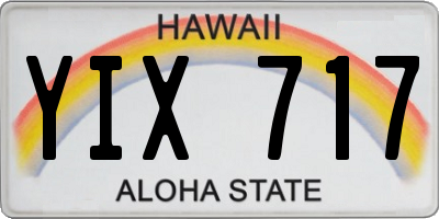 HI license plate YIX717