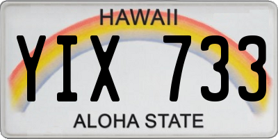 HI license plate YIX733