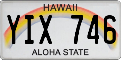 HI license plate YIX746