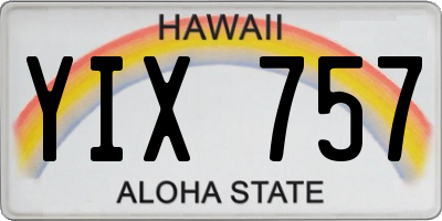 HI license plate YIX757