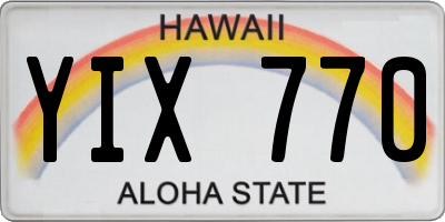 HI license plate YIX770