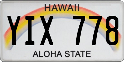 HI license plate YIX778