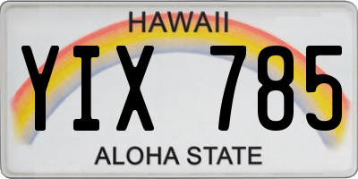 HI license plate YIX785
