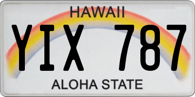 HI license plate YIX787
