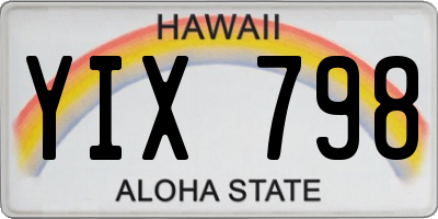 HI license plate YIX798