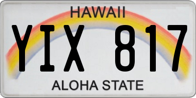 HI license plate YIX817