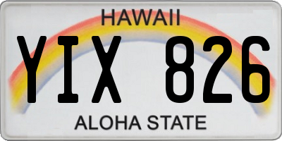 HI license plate YIX826