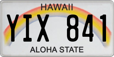 HI license plate YIX841