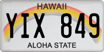 HI license plate YIX849