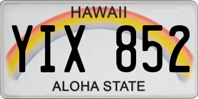 HI license plate YIX852
