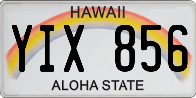 HI license plate YIX856