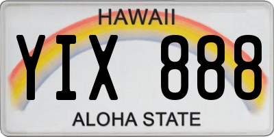 HI license plate YIX888