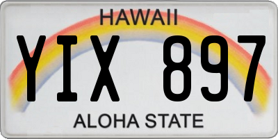 HI license plate YIX897