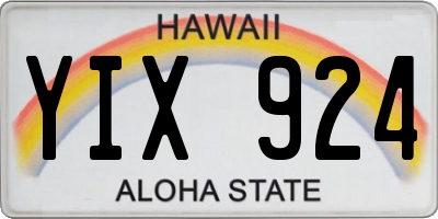 HI license plate YIX924