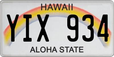 HI license plate YIX934