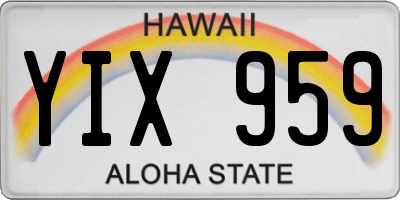 HI license plate YIX959
