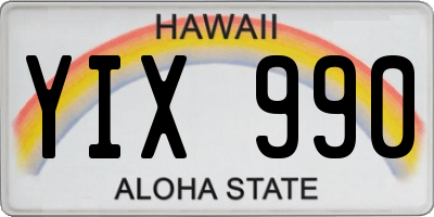 HI license plate YIX990